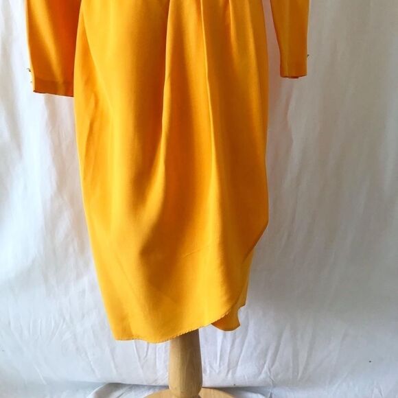 Vintage 80s Algo yellow trench jacket dress size 9 - Picture 4 of 11